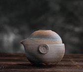 Mini Keramische Theepot Set Chinese Kung Fu Theepot, 1 Pot 2 Kopjes Porseleinen Theekopjes met Thee-ei Draagbare Tas voor Outdoor Picknick (zwart