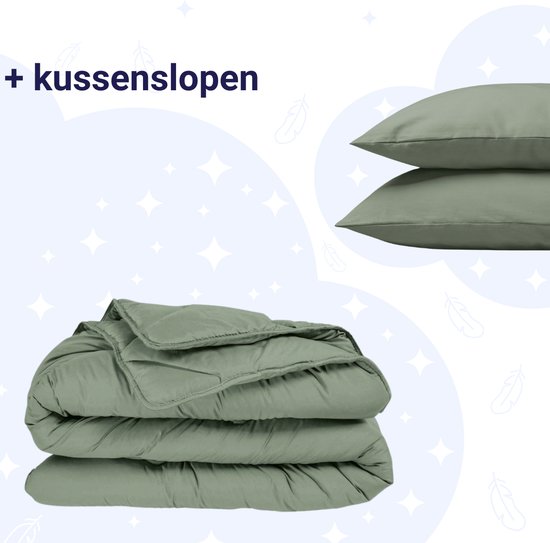 Zelesta Royalbed Light Pastel Green 140x200cm �- Dekbed zonder overtrek - Wasbaar hoesloos dekbed - Bedrukt dekbed - Zomerdekbed