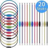 20 Stuks Multikleur Staaldraad Sleutelringen - Staalkabel DIY Sleutelhangers Ringen - Keychain Keyrings - Sleutelhangers & Sieraden Maken Set - Sleutel Hanger - Sleutel Splitringen voor Hobby & Sleutellabels - Boekringen Klikringen - Flashcard Ringen