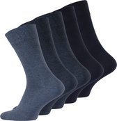 Lavendel Katoenen 5 Paar Unisex Sokken - Ademende Stof - Business Sokken voor Dagelijks Gebruik - Casual en Formele Kuit Sokken - Blauwe Tinten / 43-46