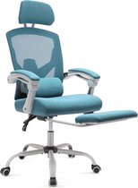 Kantoor Computer Bureaustoel - Mesh Rollende Werk Draaibare Ergonomische Stoelen met Wielen - Comfortabele Lendensteun -Comfortabele Armen voor Thuis - Slaapkamer - Studie, Student - blauw