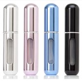 Mini hervulbare parfumflesje - Luxe - In prachtige kleuren - Lekvrij - Praktisch voor op reis - Klein voor handtas of broekzak - 5ml - Mini draagbare navulbare spray - Zeer gemakkelijk te vullen - met verstuiver - . ECOLOGISCH - 4 Zwaart/ R32.A