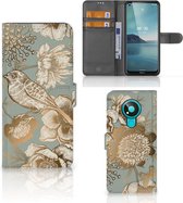 Hoesje geschikt voor Geschikt voor Nokia 3.4 Vintage Bird Flowers