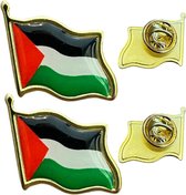 2x Palestijnse Vlag Pin - Broche Palestina - Vlag Palestina Speldje - Goud