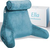Ella® Leeskussen met Nekrol - Relax Kussen - Onderrug Ondersteuning - Zitkussen - Fluweel Marineblauw