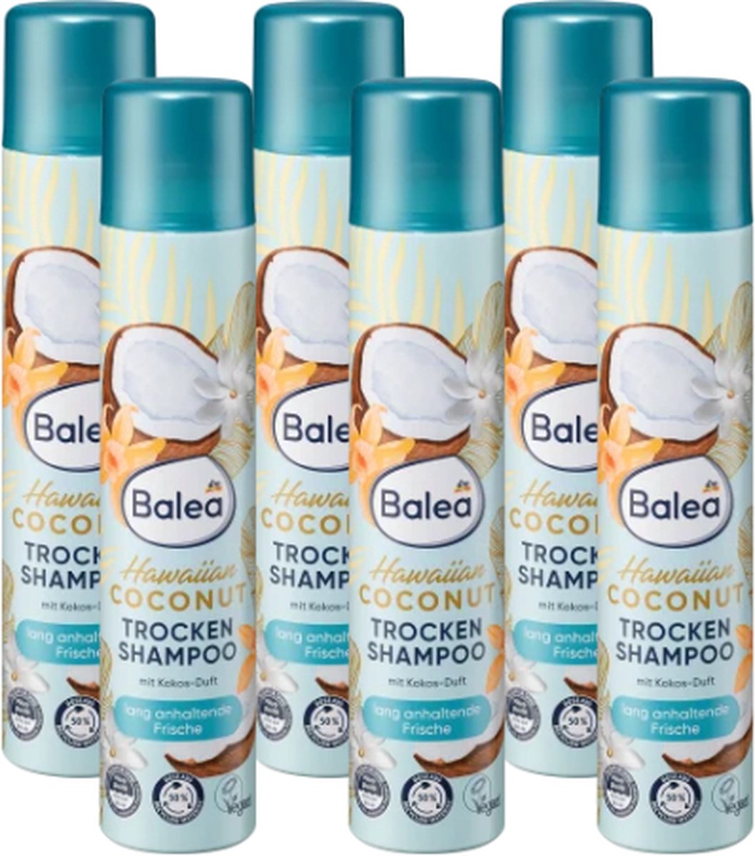 Goedkoopste Balea Droogshampoo Hawaiian Coconut - VOORDEELVERPAKKING | 6x200ml | Bliksemsnelle droogwas
