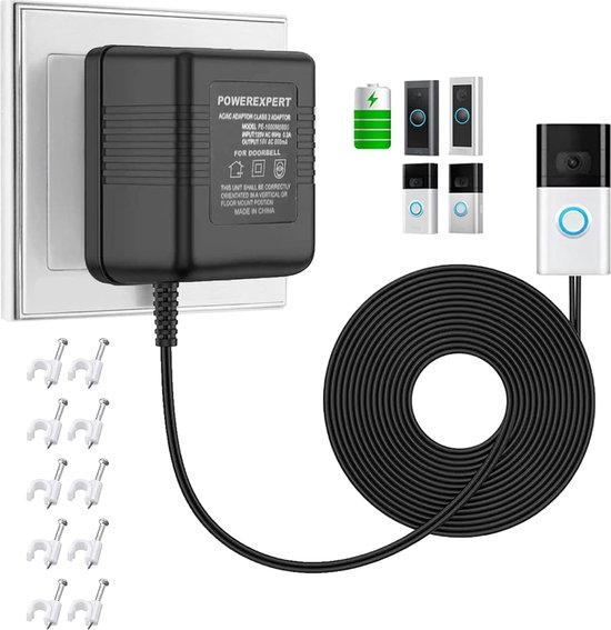 JC's Transformator voor Google Nest Video Deurbel 24V 5m Kabel