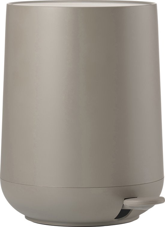 Zone Denmark Nova Pedaalemmer Dia 23 x 29 cm 5 liter Taupe - prullenbak - ABS kunststof - badkamer - keuken - toilet -taupe