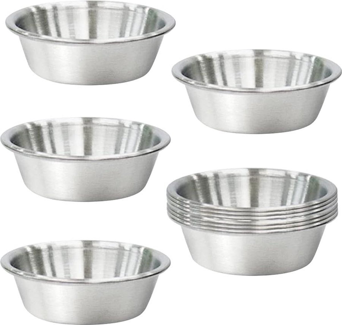 2 oz roestvrij stalen saus schotel kruiden gerechten premium sushi dipping kom schotels metalen Ramekins mini voorgerecht platen individuele specerij saus kopjes 10Pack zilver