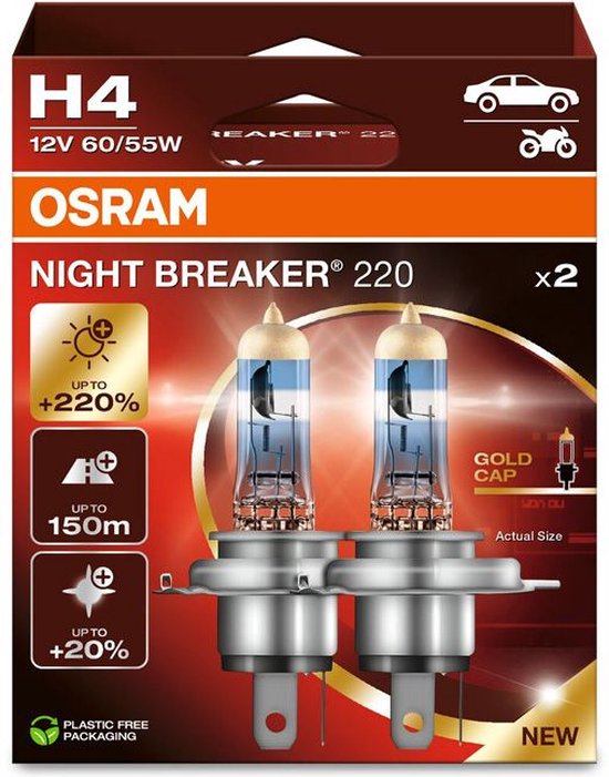 Osram Night Breaker 220 H4 64193NB220 set