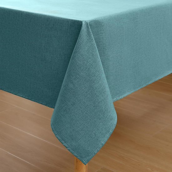 Afwasbaar tafelzeil, tuintafelkleed in linnenlook, met zoom, ovaal 140 x 240 cm, rood