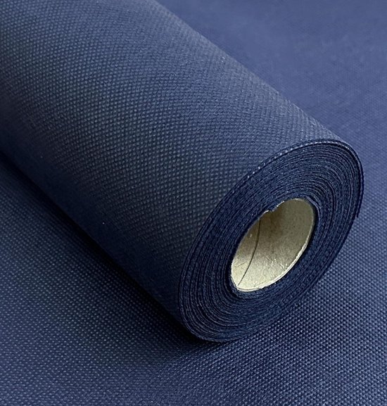 Tafelkleedrol 120 m x 25 m Stofachtig Vliestafelkleed Wegwerp Tafelkleed Donkerblauw - Feesten Verjaardag Evenementen