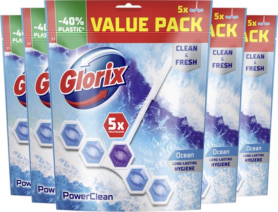 Glorix -WC blokjes - Ocean - 25 stuks - Voordeelverpakking