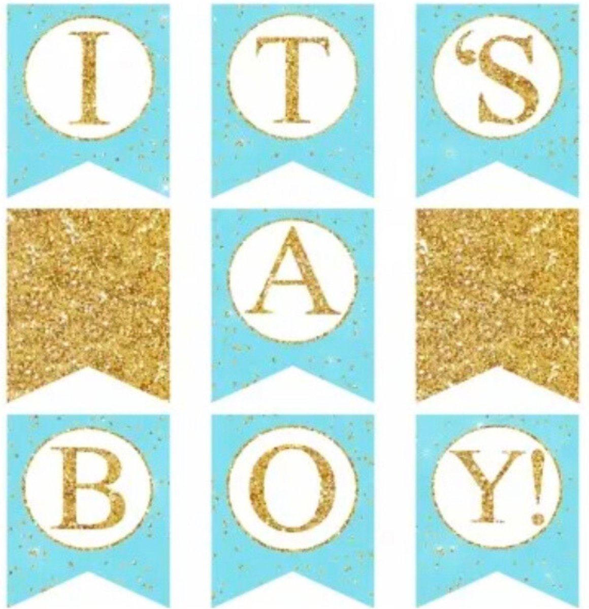 slinger geboorte jongen - geboorte slinger blauw - it's a boy - slingers babyshower - Blijderij