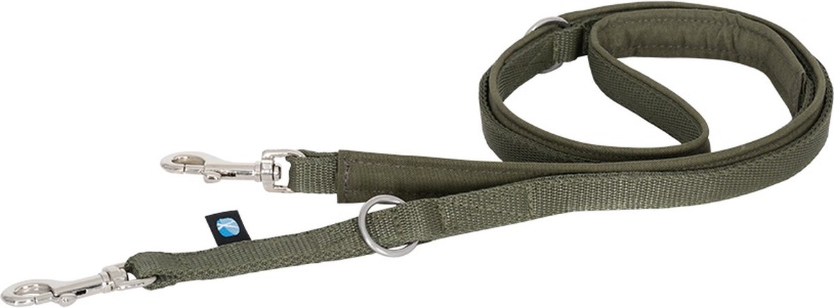 AnnyX Hondenriem bolt-middel - Verstelbaar - Olijfgroen - lichtgewicht - 2cm breed - Lengte 175cm-geschikt voor kleine honden-korte wandellijn