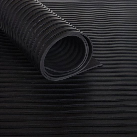 Rubber Op Rol Rubber loper / rubbermat op rol - Streep 3 mm - Breedte 120 cm - per ...