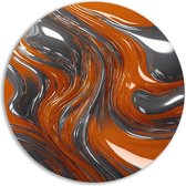 Abstract expressionisme rond schilderij - Moderne kunst wandpaneel - Wandbord Woonkamer - Modern schilderij - Wandpaneel - Wanddecoratie muurcirkel aluminium 100x100 cm