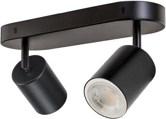 Kimjo Plafondspot 2 Vlammen Wit Plafondlamp E14, Witte Spot Plafondlamp, 350° Roterende Plafondspot, Muur Spot Rooster voor Woonkamer Slaapkamer Gang, Zonder Lampje