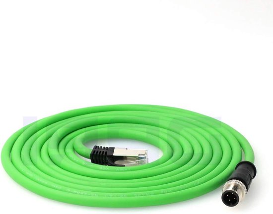 Cable Ethernet 20m Eonvic Câble Ethernet Blindé étanche M12 4 Positions