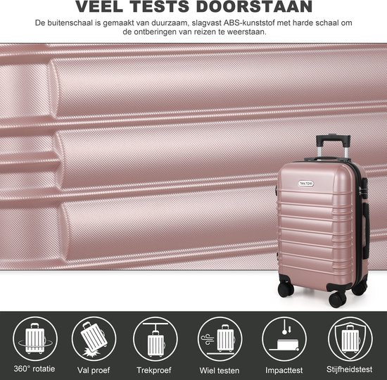MONZANA® 3-delige Hardcase Kofferset Handbagage M L XL Trolley Koffer Set Incl. Accessoires Rolkoffers Groen