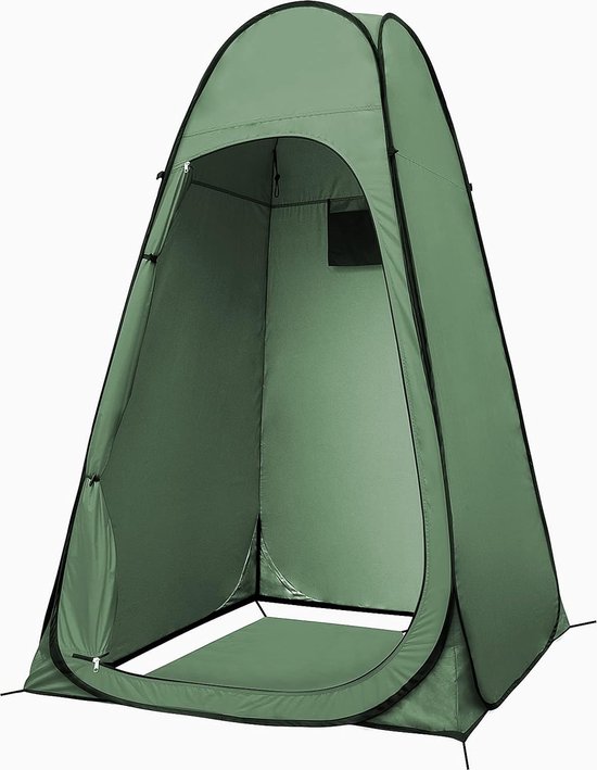 Pop-up toilettent, omkleedtent, pop-up tent met inkijkbescherming, campingdouchetent, privacy, toilet, kleedcabine, opslagtent voor outdoor, camping, caravan, picknick, douche, vissen, groen