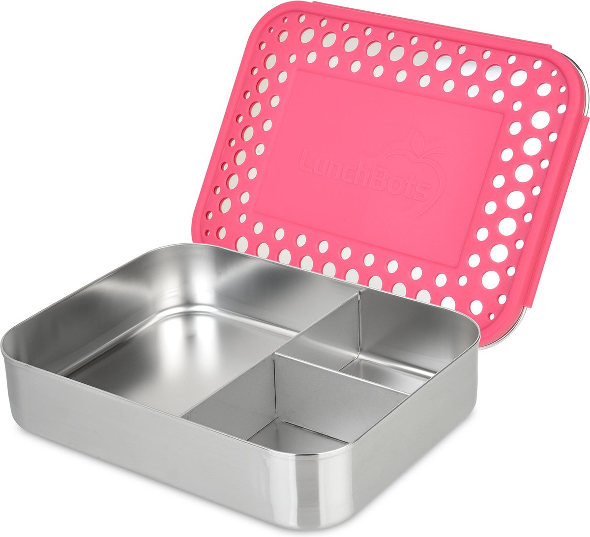 LunchBots large trio 3-vaks rvs bento roze