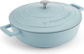 MasterClass Hemelsblauwe, ondiepe aluminium braadpan, 4 liter