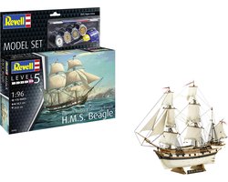 foto van Revell Modelbouwpakket Schepen - 65458 H.M.S. Beagle -Darwin#039 Historical Discovery Barque - Schip - Model Set Plastic - 1:96 -