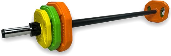 Rubber DualGrip Aerobic Pump Set | PREMIUM 20 KG Gewichten Fitness Set | KWALITEIT Bodypump Halterset Barbell met Dual Grip Gewichten voor Pump Fitness, Krachttraining, Thuis Sporten, Home Gym | Ideaal voor Thuis Sporten | Verbeterde Halter Klemmen!