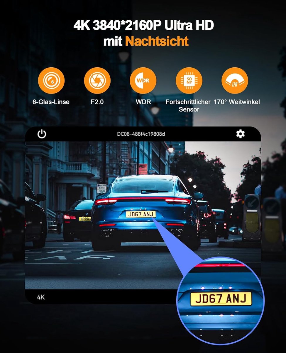 Dual Dashcam - Dashcam Voor en Achter - Auto Camera Dashcam - Dashcam Auto - Dual Dashcam voor Auto – foto 3