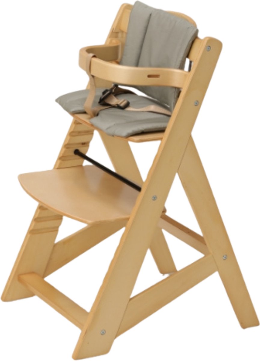 Buxibo Houten Meegroeistoel Kind - Inclusief Eetblad - Verstelbare Kinderstoel voor Comfort en Design - Inclusief kussen - 48×58×80cm - Hout – foto 7