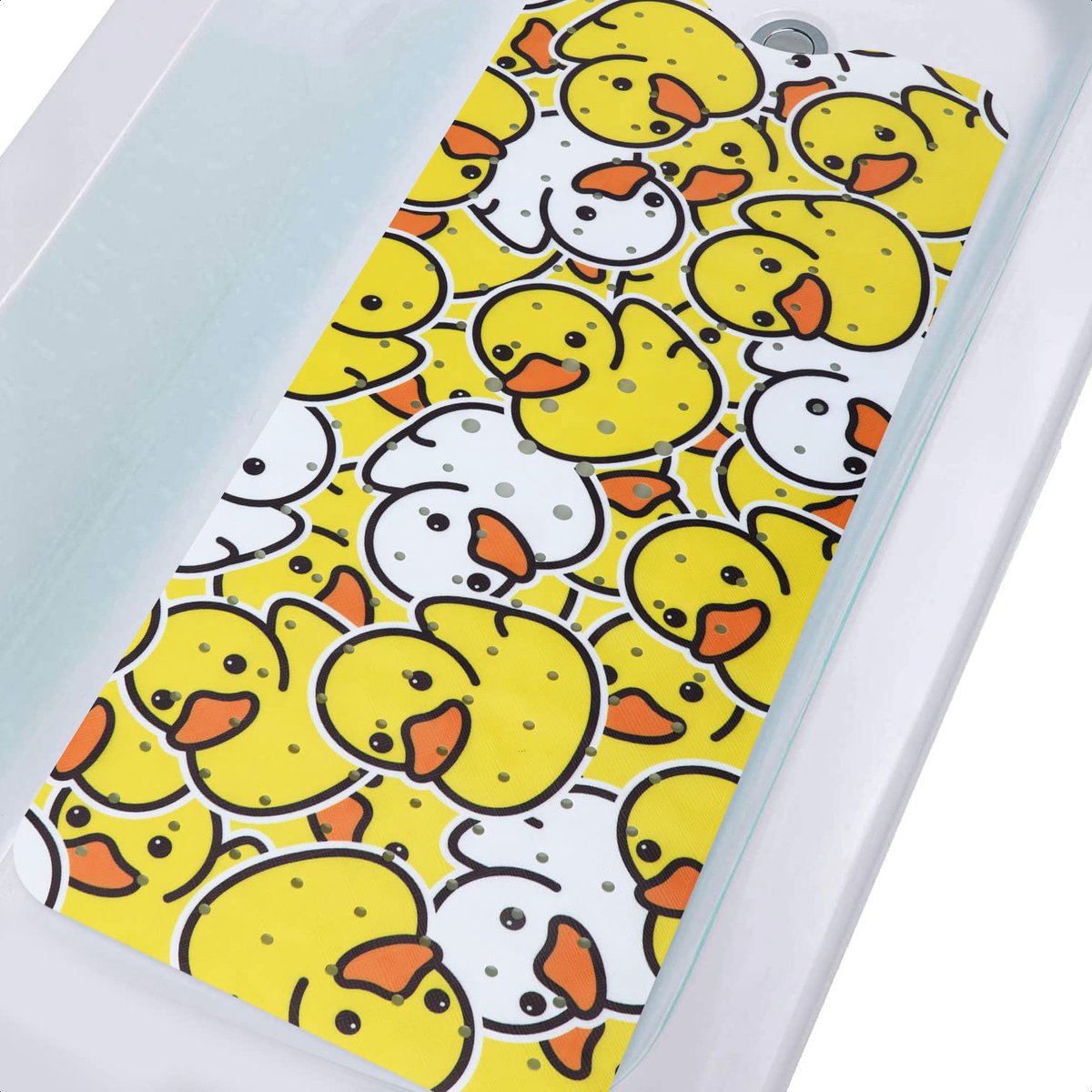 Badmat - Voor Kinderen - Badmat Anti-slip - Douchemat - 100 x 40 cm - 100% PVC Met Zuignappen - Eendjespatroon - BPA-vrij