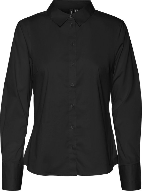 Foto: Vero moda blouse vmanna ls fitted shirt wvn ga noos 10318701 black dames maat xl