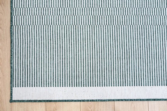 Tapis Moderne Vert / Grijs / Beige - 160x230 cm - Poils ras - Tapis de Salon