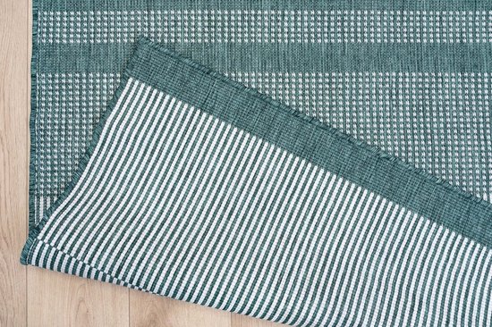 Tapis Moderne Vert / Grijs / Beige - 160x230 cm - Poils ras - Tapis de Salon