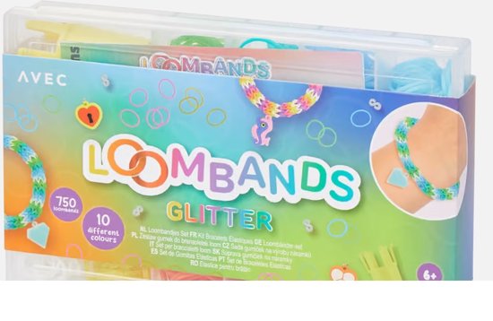 Foto: Loom bandjes glitter mix rood groen geel 700 stuks loombandjes loomelastiekjes elastiekjes inlcusief s clips haakjes loom twister