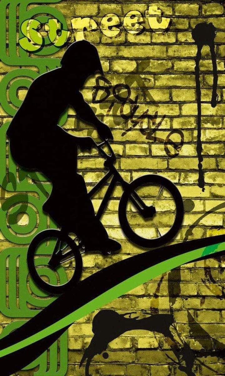 Fotobehang - Bicycle Green 150x250cm - Vliesbehang