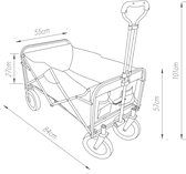 Bol.com Bolderkar Stenlille strandkar 84x55x57 cm zwart pro.tec aanbieding
