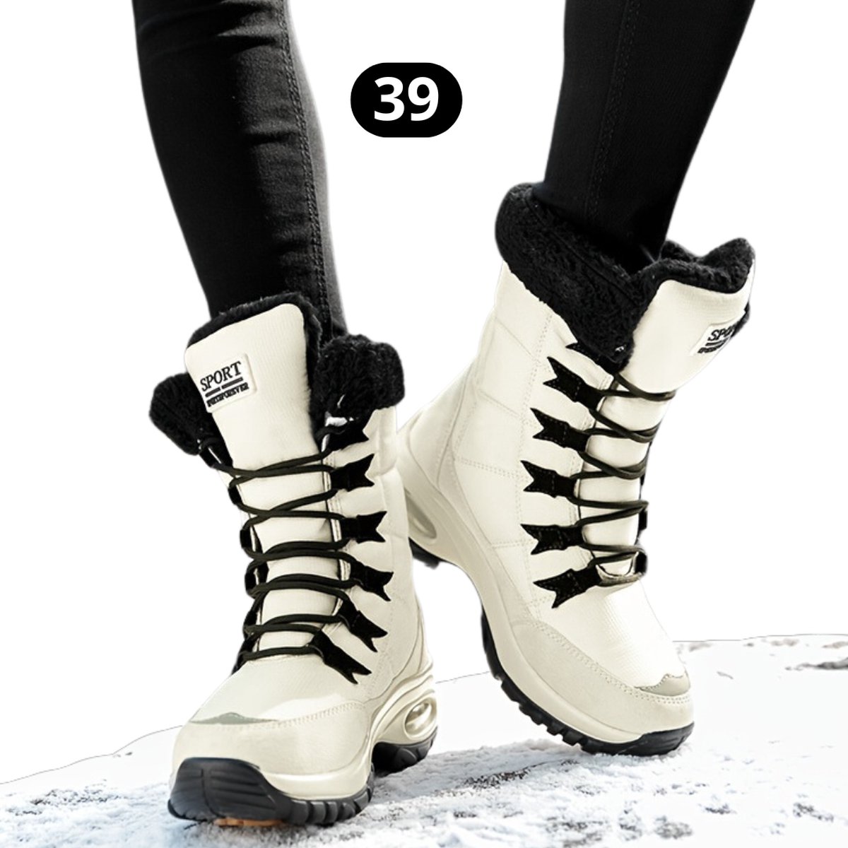 Nivard Sneeuwboots - Sneeuwschoenen - Snowboots - Wintersport - Dames - Ski Gadgets - EU39 - Wit