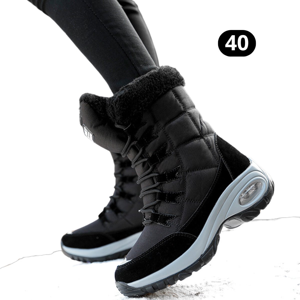 Nivard Sneeuwboots - Sneeuwschoenen - Snowboots - Wintersport - Dames - Ski Gadgets - EU40 - Zwart