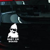 Auto sticker | Baby on board | 14x9cm | wit