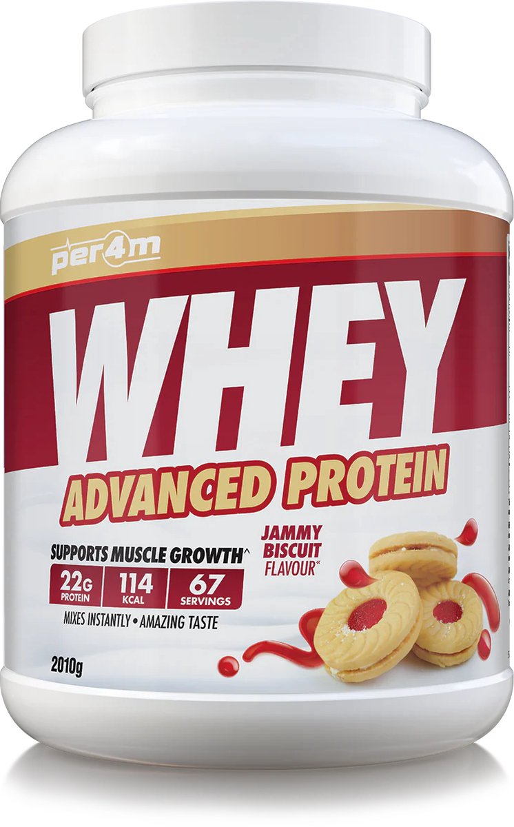 Goedkoopste Per4m - Advanced Whey Protein - Jammy Biscuit - Proteine poeder - Eiwit shake - Eiwitpoeder - 2.01kg - Whey Protein - Eiwitshakes - Whey Proteine - Protein - Proteine - Proteine Shake - Shake - Fitness - Krachttraining - Gym