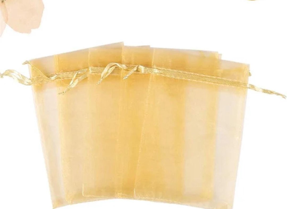 Organza zakjes - Mooi - 30 x 20 cm - 12 stuks – Prachtig – Delicaat – Snoep – Sieraden – Kleine cadeautjes – Decoratie – Feesten – Geschenkjes – GOUDEN - R 30x20