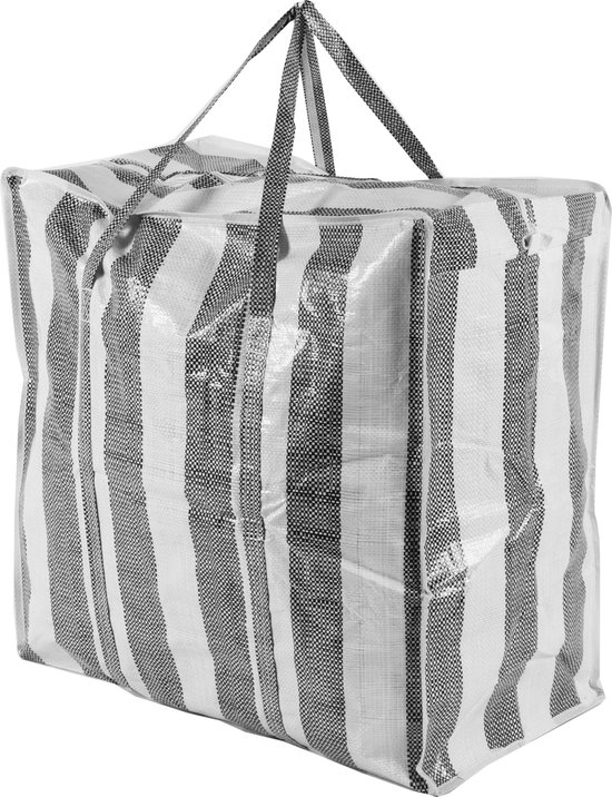 Opbergtas met Rits en Handvatten 45 Liter | Perfect Wastas voor Verhuizen, Opslag en Boodschappen | 50x48x28 cm
