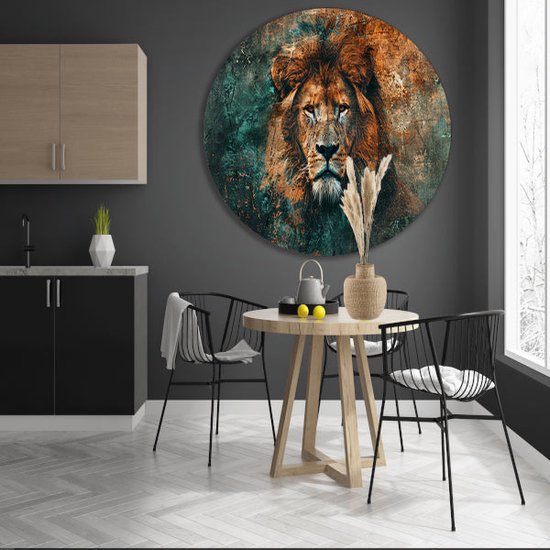 Lot De 3 Appliques Murales Décoratives Rondes - Motif Lions - Occasion Bon état
