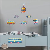 Trein, Auto, Bus transport kinderkamer muurstickers