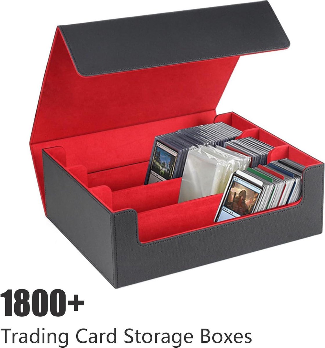Verzamelkaartenbox, 29 x 24 x 10,5 cm, opbergdoos, kaartenbox voor 1800
