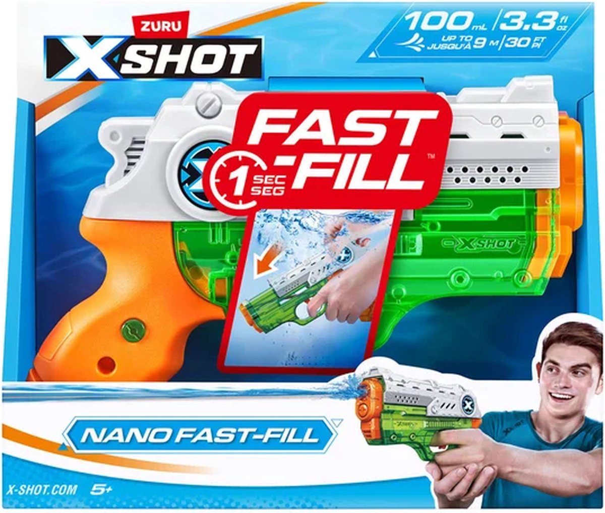 Zuru waterpistool X-Shot Fast Fill Nano Blaster 100 ml oranje. — afbeelding 9