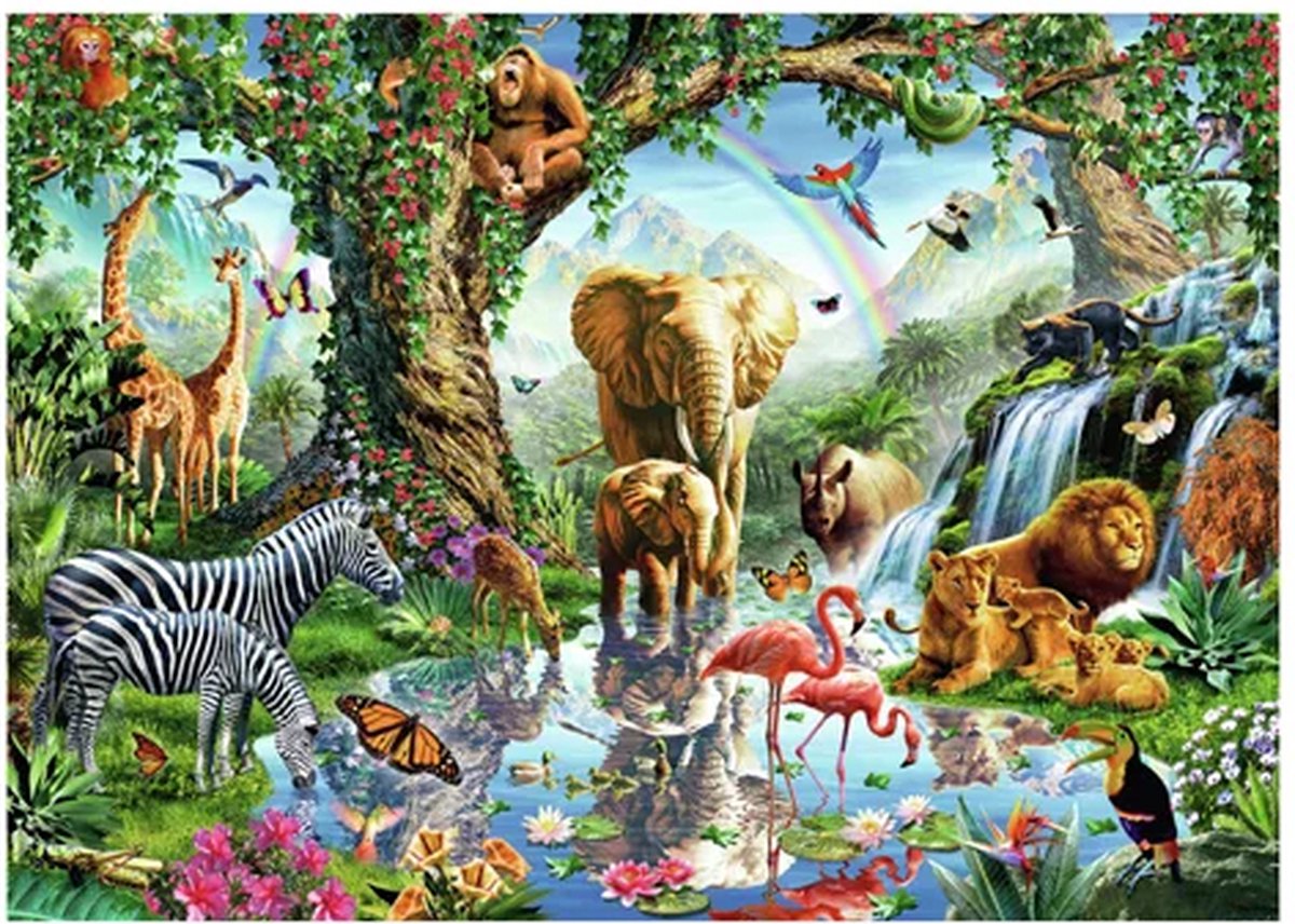 Ravensburger puzzel legpuzzel jungle avontuur - 1000 stukjes dieren. — afbeelding 7