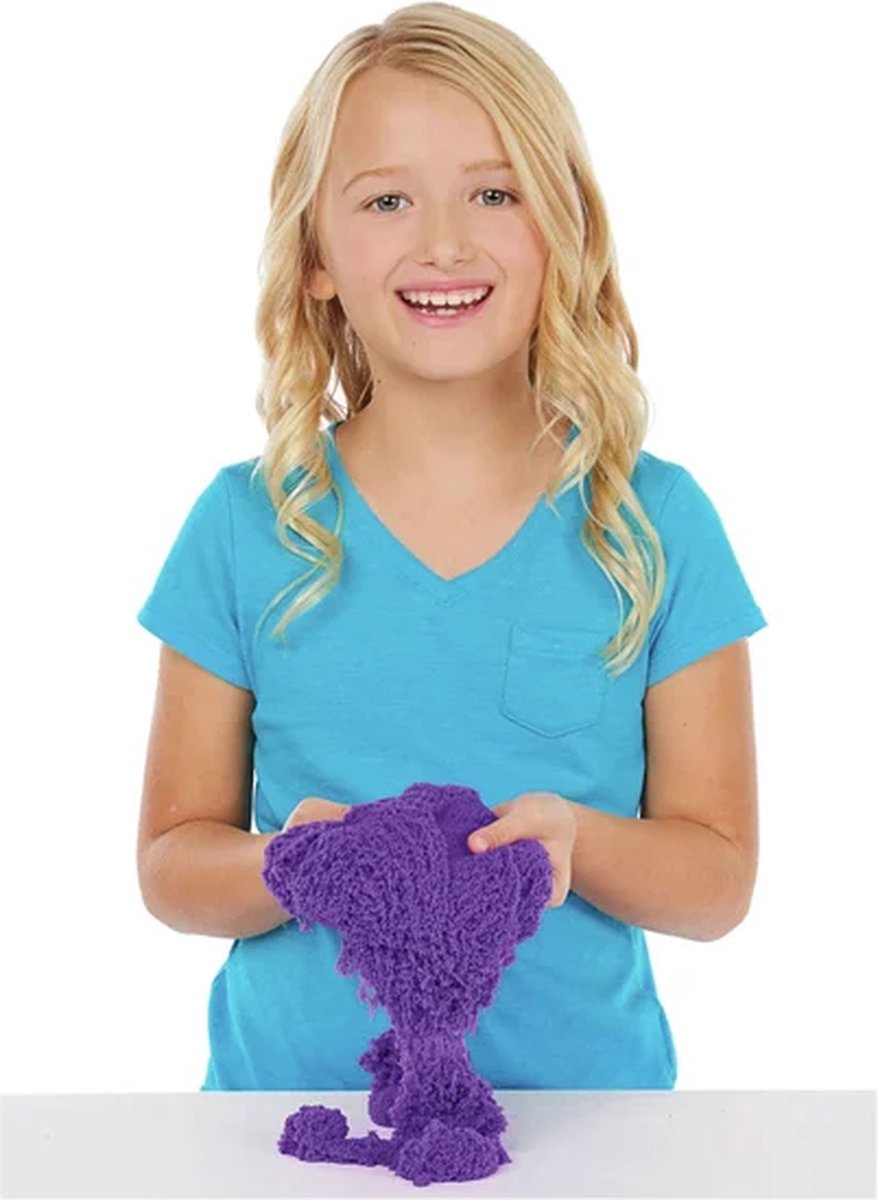 Kinetic Sand - Zandbak-set met 454 g paars origineel Kinetic Sand opbergzandbak 4 vormen en gereedschap - Sensorisch speelgoed — afbeelding 11